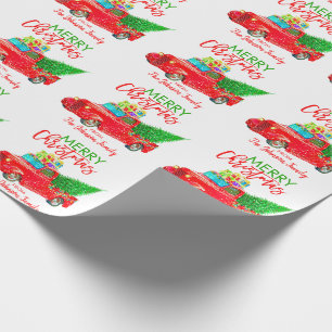 Papier Cadeau Rétro arbre de Noël personnalisé de camion de