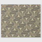 Papier Cadeau Retro Art Deco Beige Brown Geometric Pattern (Plat)