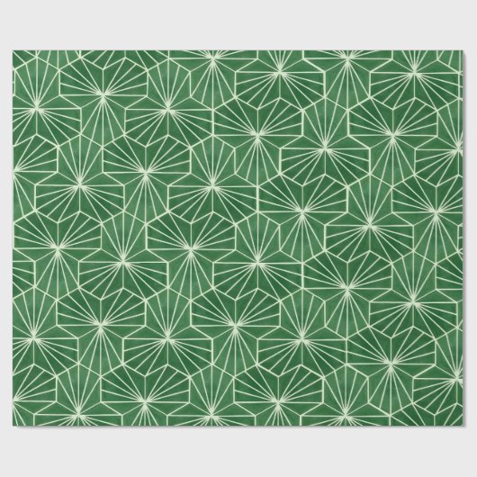 Papier Cadeau Retro Art Deco Lime Green Geometric Pattern (Plat)