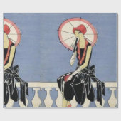 Papier Cadeau Rétro art déco peu partie noire de robe (Plat)