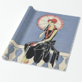 Papier Cadeau Rétro art déco peu partie noire de robe (Déroulé)