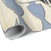 Papier Cadeau Rétro art déco peu partie noire de robe (Coin rond)