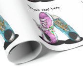 Papier Cadeau Retro basket copain Girlfreind (Coin rond)