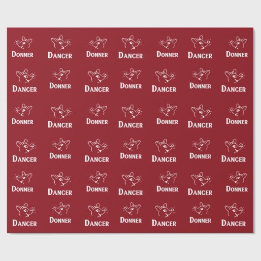 Papier Cadeau Retro - Bébé Reindeer (Plat)