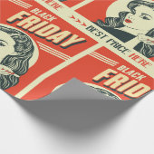 Papier Cadeau Retro Black Friday Pop Art Pin-Up Girl (Coin)