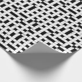 Papier Cadeau Retro Black White Crossword Puzzle Pattern (Coin)
