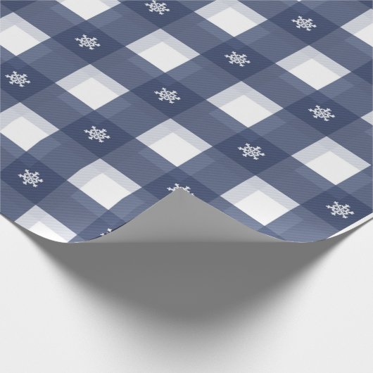 Papier Cadeau Retro Bleu Blanc Noël Nouvel An Plu (Coin)