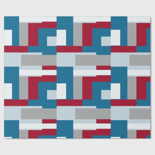 Papier Cadeau Retro Block Design 4 (Plat)