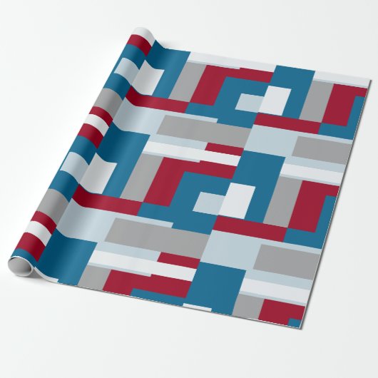 Papier Cadeau Retro Block Design 4 (Déroulé)