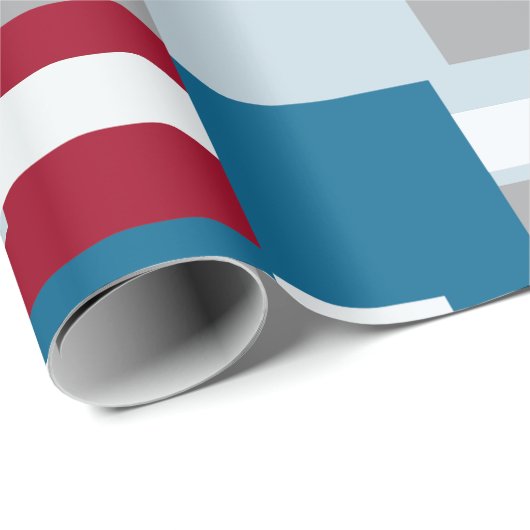 Papier Cadeau Retro Block Design 4 (Coin rond)