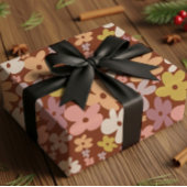 Papier Cadeau Retro Boho Flower Power Pattern