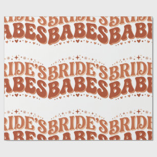 Papier Cadeau Retro Bride's Babes Terracotta Enterrement de Vie 