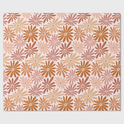 Papier Cadeau Retro Brownish Daisy (Plat)