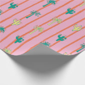 Papier Cadeau Retro Cactus & Palm Trees Gift Wrap Paper (Coin)