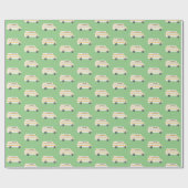 Papier Cadeau Retro Campervan Motorhome RV Van Green (Plat)