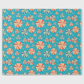 Papier Cadeau Retro Christmas Peppermint Candy Blue  (Plat)