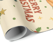Papier Cadeau Retro Christmas Pin-Up Wrapping Paper  (Coin rond)