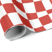 Papier Cadeau Retro Circus les années 70 trippy rouge ondulé à d (Coin rond)