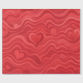 Papier Cadeau Rétro Cœurs Ondulés — Saint-Valentin (Plat)