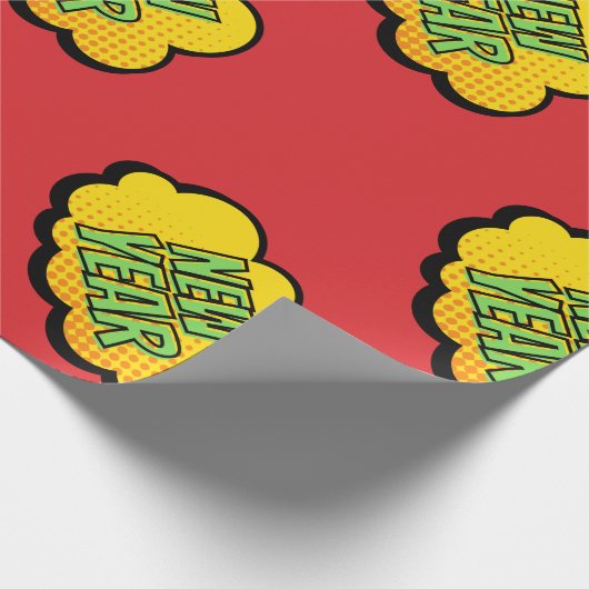 Papier Cadeau Retro Comic Style de livre Nouvel An (Coin)