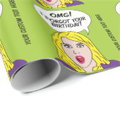 Papier Cadeau RETRO COMICS papier d'emballage d'anniversaire tar (Coin rond)