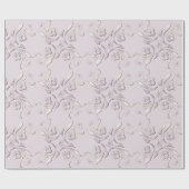 Papier Cadeau Rétro conception florale (Plat)