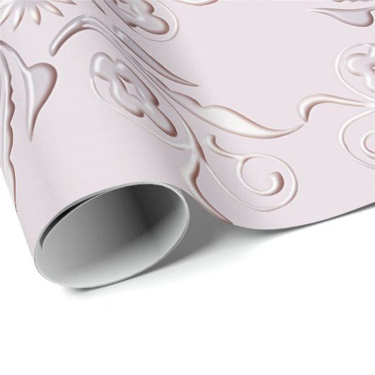 Papier Cadeau Rétro conception florale (Coin rond)
