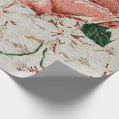 Papier Cadeau Rétro copie florale de tissu (Coin)