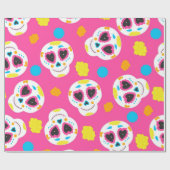 Papier Cadeau Rétro crâne de sucre (Plat)