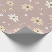 Papier Cadeau Retro Daisy Floral Pattern Boho Cadeau (Coin)