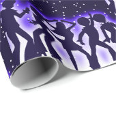 Papier Cadeau Retro Dance Party Purple (Coin rond)