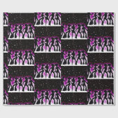 Papier Cadeau Retro Dance Party rose (Plat)