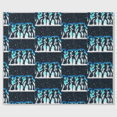 Papier Cadeau Retro Dance Party Turquoise (Plat)