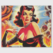 Papier Cadeau Retro Devilish Pinup (Plat)