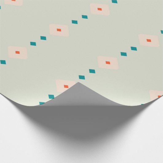 Papier Cadeau Retro Diamond Motif cadeau bleu présent (Coin)