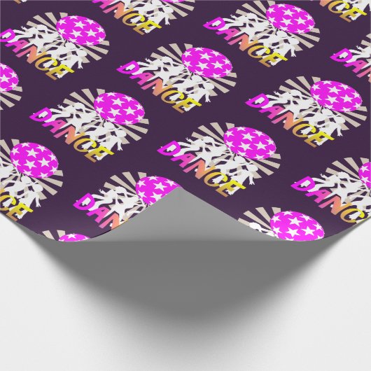 Papier Cadeau Retro Disco Dance Graphique (Coin)