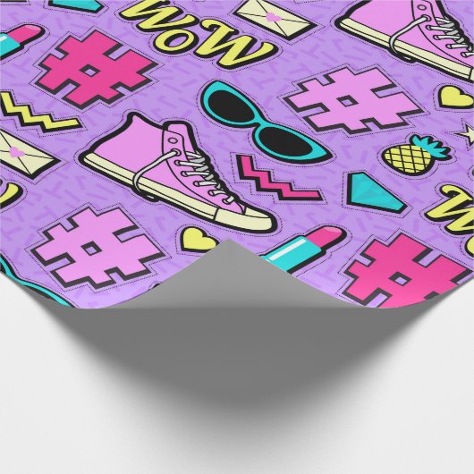 Papier Cadeau Rétro en violet (Coin)