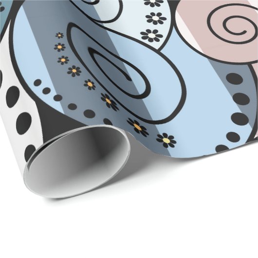 Papier Cadeau Rétro, espion (Coin rond)