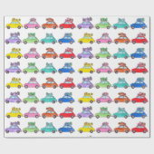 Papier Cadeau Retro Fiat 500 avec cadeaux (Plat)