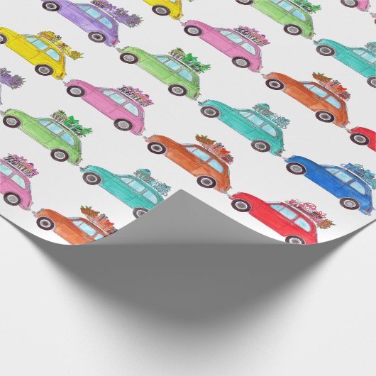 Papier Cadeau Retro Fiat 500 avec cadeaux (Coin)