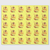 Papier Cadeau Rétro fille de musique des années 60 (Plat)