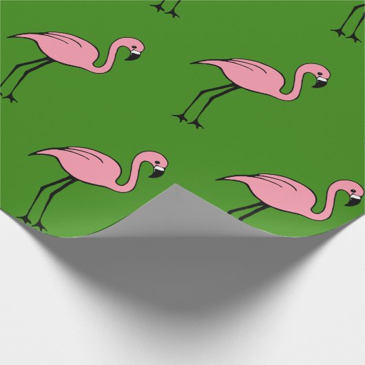 Papier cadeau Retro Flamant rose rose (Coin)