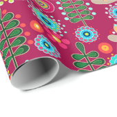 Papier Cadeau Rétro, Flower Patch (Coin rond)