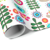 Papier Cadeau Rétro, Flower Patch (Coin rond)