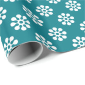 Papier Cadeau Rétro Flowers (Coin rond)