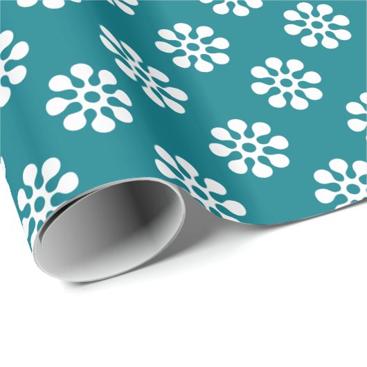 Papier Cadeau Rétro Flowers (Coin rond)