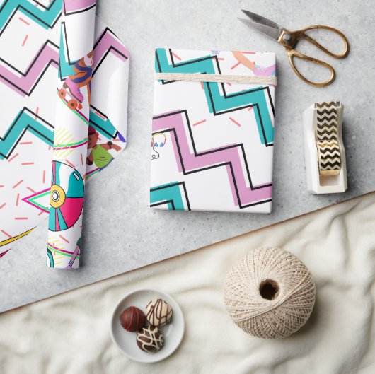 Papier Cadeau Rétro Funky (Artisanat)