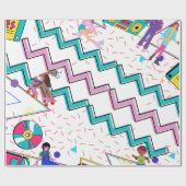 Papier Cadeau Rétro Funky (Plat)