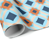 Papier Cadeau Retro Geometric in Earth Colors (Coin rond)