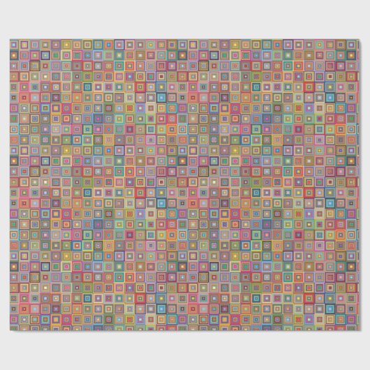 Papier Cadeau Retro Geometric Tile Pattern (Plat)